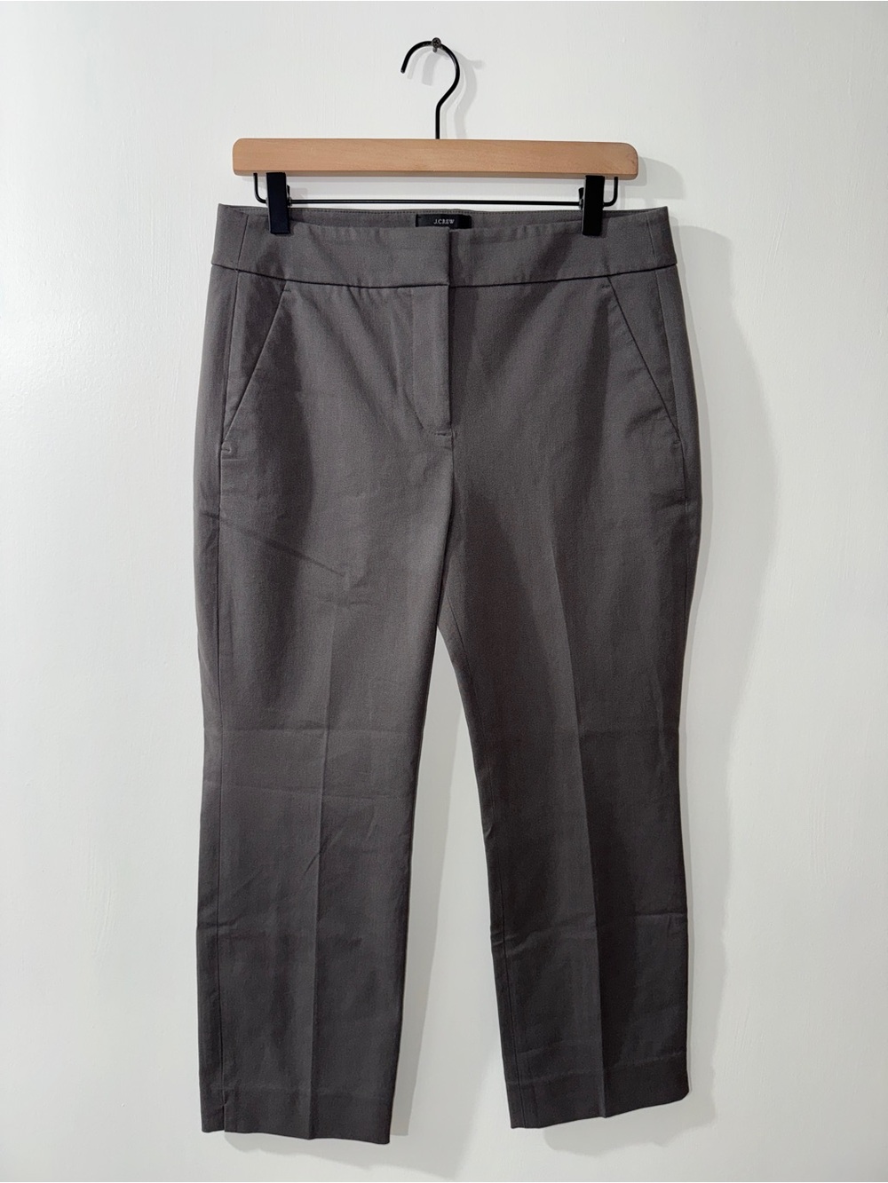 WP39 {J. Crew} "Remi" Short Petite Gray Straight Leg Ankle Ponte Dress Pants